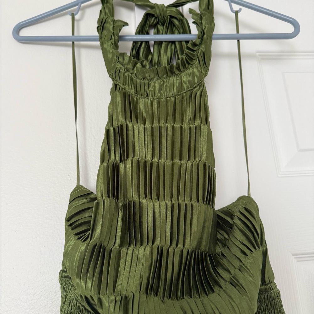 Fashion Nova Olive Textured Maxi Dress